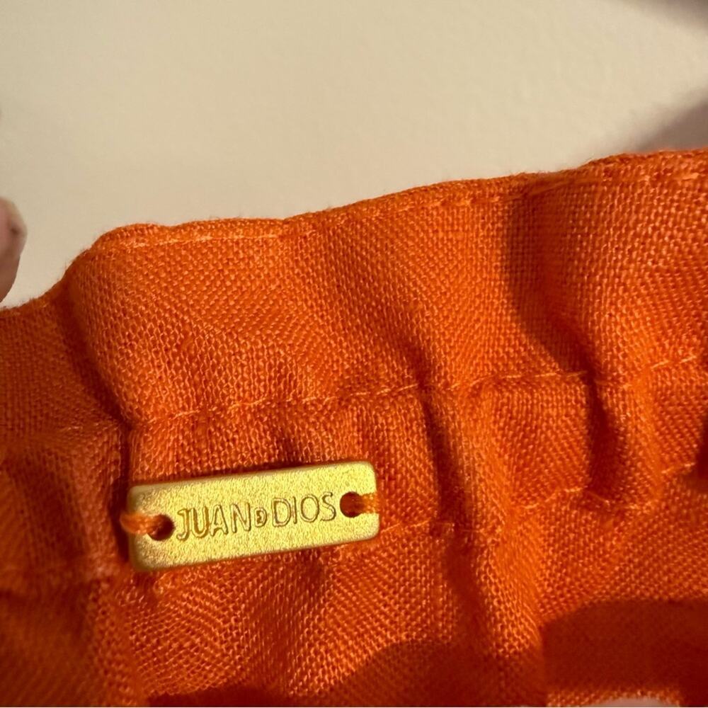 $460 JUAN DE DIOS Mexico Lindo Linen Mini Dress Embroidered SIZE XS Terracotta - Picture 6 of 12